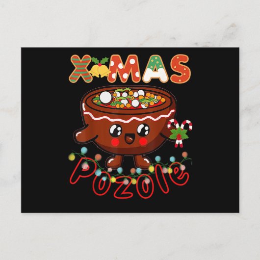 Invitation Carte Postale Bol de Pozole mignon pour Noël Vêtement laid pour (Devant)