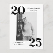 Invitation Carte Postale Bold 2023 Black Lettering Photo Graduation Party (Devant)