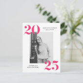 Invitation Carte Postale Bold 2023 Pink Lettering Photo Graduation Party (Debout devant)