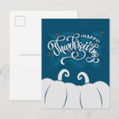 Invitation Carte Postale Bon thanksgiving texte élégant avec Citrouille mig (Devant / Derrière)