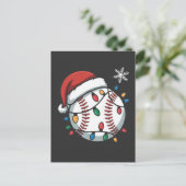 Invitation Carte Postale Bonhomme de neige Baseball Noël Père Noël Baseball (Debout devant)
