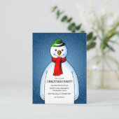 Invitation Carte Postale Bonhomme de neige joyeux (Debout devant)