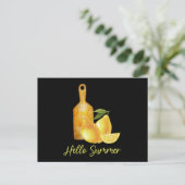 Invitation Carte Postale Bonjour Fruit Tropical Citron été (Debout devant)