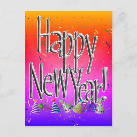Invitation Carte Postale BONNE ANNÉE ! Image texte (Devant)