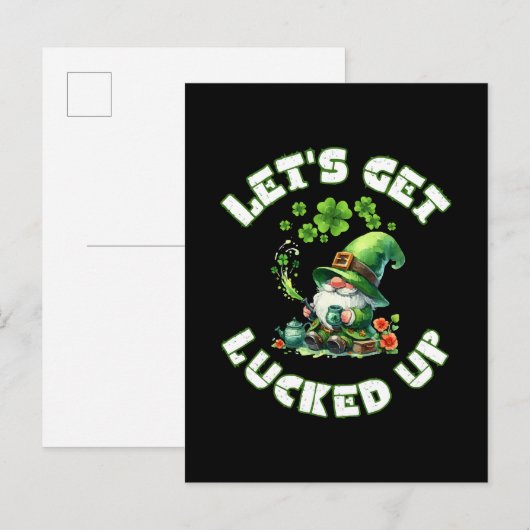 Invitation Carte Postale bonne fête de la saint patrick (Devant / Derrière)