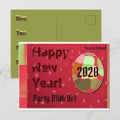 Invitation Carte Postale Bonne fête du Nouvel An (Devant / Derrière)