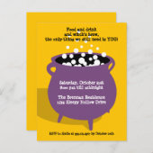 Invitation Carte Postale Boubbling cauldron potion jaune Halloween fête (Devant / Derrière)