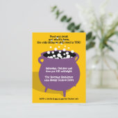 Invitation Carte Postale Boubbling cauldron potion jaune Halloween fête (Debout devant)