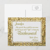 Invitation Carte Postale Boule d'or | Serez-Vous Ma Femme D'Accueil ? (Devant / Derrière)