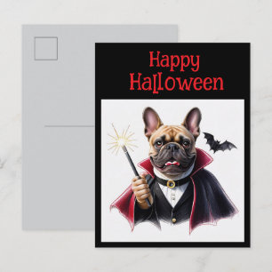 Invitation Carte Postale Bouledogues français Halloween French Bulldog