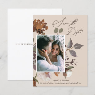 Invitation Carte Postale Bouquet d'aquarelle rustique beige Enregistrer la