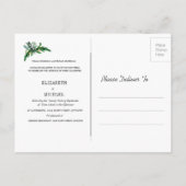 Invitation Carte Postale Bouquet de feuillage Eucalyptus Mariage blanc rust (Dos)