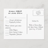 Invitation Carte Postale Bouquet de rose blanche Mariage floral RSVP (Dos)