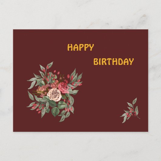 Invitation Carte Postale Bouquet de roses (Devant)