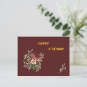 Invitation Carte Postale Bouquet de roses (Debout devant)