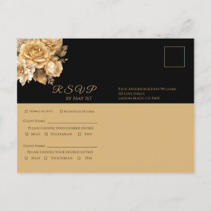 Invitation Carte Postale Bouquet-mariage de fleurs neutres RSVP-