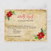 Invitation Carte Postale Bouquet Poinsettia, RSV Vintage (Devant)