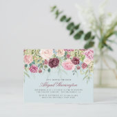 Invitation Carte Postale Bourgogne & Pastel Aquarelle Fête des mariées flor (Debout devant)