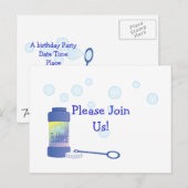 Invitation Carte Postale Bouteille de bulles (Devant / Derrière)
