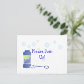 Invitation Carte Postale Bouteille de bulles (Debout devant)