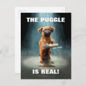 Invitation Carte Postale Bouton Puggle (Devant / Derrière)