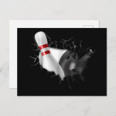 Invitation Carte Postale bowler en moi sport coeur cool bowler art sketch (Devant / Derrière)