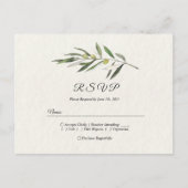Invitation Carte Postale Branche simple à l'aquarelle vert olive (Devant)