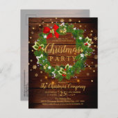 Invitation Carte Postale Branches de Fir Rustique Fête de Noël Wreath (Devant / Derrière)