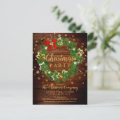 Invitation Carte Postale Branches de Fir Rustique Fête de Noël Wreath (Debout devant)