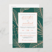 Invitation Carte Postale Branches modernes tendance Sage Green Mariage élég (Devant / Derrière)