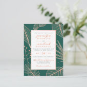 Invitation Carte Postale Branches modernes tendance Sage Green Mariage élég (Debout devant)