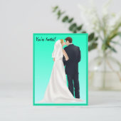 Invitation Carte Postale BRIDAL BLISS - Turquoise (Debout devant)