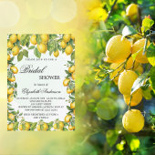 Invitation Carte Postale Bridal douche citrons verdure élégante