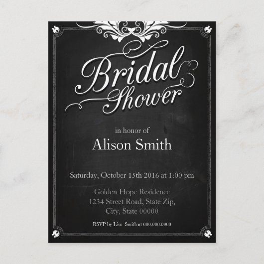 Invitation Carte Postale Bridal Shower (Devant)