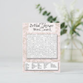 Invitation Carte Postale Bridal Shower game, Word SEarch (Debout devant)