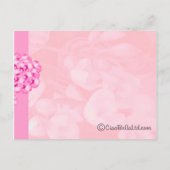 Invitation Carte Postale Bride noire Silhouette rose Arrière - plan floral (Dos)