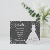 Invitation Carte Postale Bridesmaid Chalkboard Confetti (Debout devant)