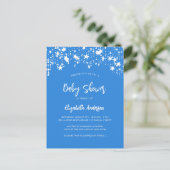 Invitation Carte Postale Bright blue stars garçon baby shower (Debout devant)
