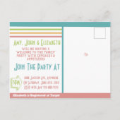 Invitation Carte Postale Bright Modern Stripes Adoption Annonce (Dos)