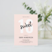 Invitation Carte Postale Brosse moderne Sweet 16 (Debout devant)