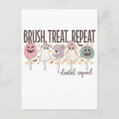 Invitation Carte Postale Brosse Traiter Répéter Équipe Dentaire Drôle Épouv (Devant)