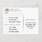 Invitation Carte Postale Brown Gothique Halloween Squelette Correspondant M (Dos)