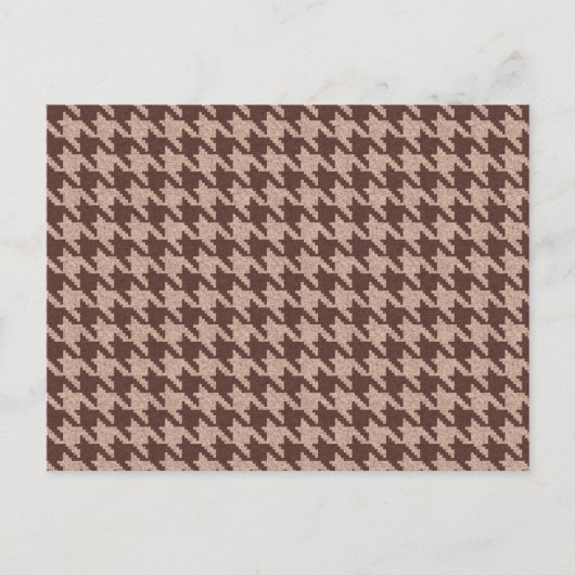 Invitation Carte Postale Brown Houndstooth Preppy Classic Pattern Blank Car (Devant)
