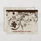 Invitation Carte Postale Brown Parchemin Rustique Outil en cuir RSVP (Devant / Derrière)