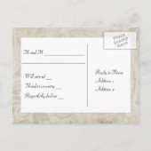 Invitation Carte Postale Brown Parchemin Rustique Outil en cuir RSVP (Dos)