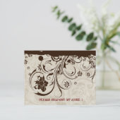 Invitation Carte Postale Brown Parchemin Rustique Outil en cuir RSVP (Debout devant)