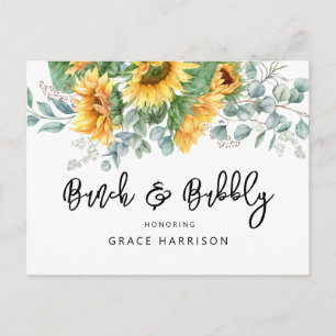 Invitation Carte Postale Bruch & Bubbly Enterrement de Vie de Jeune Fille T