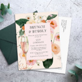 Invitation Carte Postale Brunch & Bubbly Fête des mariées florale