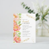 Invitation Carte Postale Brunch & Bubbly Roses & Fête des mariées Parties s (Debout devant)