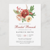 Invitation Carte Postale Brunch nuptial de pin floral en terre cuite (Devant)